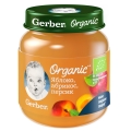 Пюре Gerber Органик яблоко-абрикос-персик 125г с 5месяцев