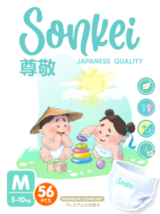 Подгузники-трусики Sonkei Premium M (5-10 кг) 56 шт