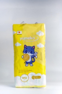 Подгузники Yumeko для мальчиков и девочек M (6-11 кг), 52 шт.