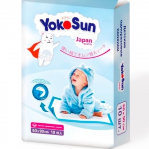 Yokosun Детские одноразовые пеленки 10 шт, размер 60*90